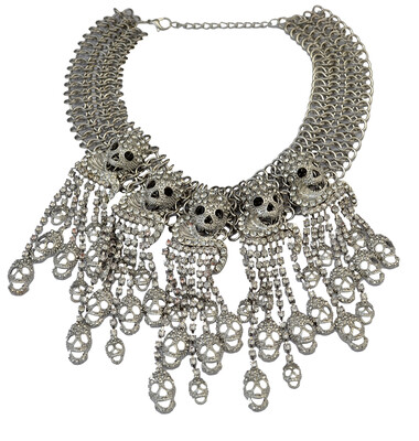 Idealway 2016 Fashion New Exaggerated Alloy 2 Colors Silver Gun Black Thick Chain Crystal Skull Heads Tassel Statement Chunky Choker Necklace Women Jewelry
Idealway 2016 Fashion New Exaggerated Alloy 2 Colors Silver Gun Black Thick Chain Crystal Skull Heads Tassel Statement Chunky Choker Necklace Women Jewelry
