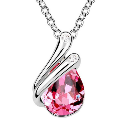 White Gold Plated Crystal Drop Necklace Made With Crystal from Swa Elements Jewelry for Women Weddings 6286
White Gold Plated Crystal Drop Necklace Made With Crystal from Swa Elements Jewelry for Women Weddings 6286
