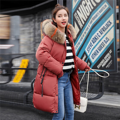 Womens Hooded Fur Collar Down Cotton Coat Female Long Cotton Jacket Fashion Down Cotton Jacket 2018 Winter New Arrival
Womens Hooded Fur Collar Down Cotton Coat Female Long Cotton Jacket Fashion Down Cotton Jacket 2018 Winter New Arrival