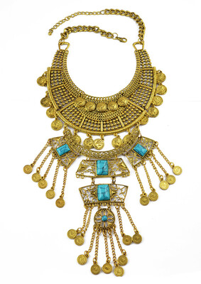 Idealway 2 Colors Silver Gold Vintage Alloy Chunky Hollow Moon Coin Tassel Long Natural Turquoise Choker Pendant Necklace
Idealway 2 Colors Silver Gold Vintage Alloy Chunky Hollow Moon Coin Tassel Long Natural Turquoise Choker Pendant Necklace