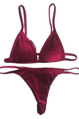 New Sexy Women Bikinis Set Velvet Wommen Swimsuits Halter Bathing Suits Thong Beach Low Waisted Female Swimwear
New Sexy Women Bikinis Set Velvet Wommen Swimsuits Halter Bathing Suits Thong Beach Low Waisted Female Swimwear