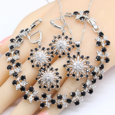 Black White Zirconia 925 Silver Jewelry Sets For Women Earrings Bracelet Rings Necklace Pendant
Black White Zirconia 925 Silver Jewelry Sets For Women Earrings Bracelet Rings Necklace Pendant