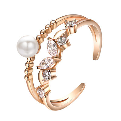 Yoursfs Pearl Ring Double Twin Lines Open Adjustable Crystal Bands Ring for Women Gift
Yoursfs Pearl Ring Double Twin Lines Open Adjustable Crystal Bands Ring for Women Gift