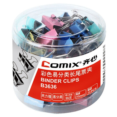 COMIX) 60 Pack 15mm color long tail clip / ticket clip / swallows clip / iron clip office stationery B3636
COMIX) 60 Pack 15mm color long tail clip / ticket clip / swallows clip / iron clip office stationery B3636