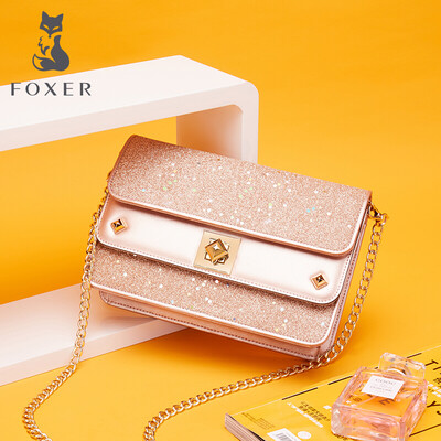 Golden Fox FOXER bag female cowhide fashion glitter pink star lady wild shoulder bag mini ins ladies messenger bag small square bag 941023F1W rose gold
Golden Fox FOXER bag female cowhide fashion glitter pink star lady wild shoulder bag mini ins ladies messenger bag small square bag 941023F1W rose gold