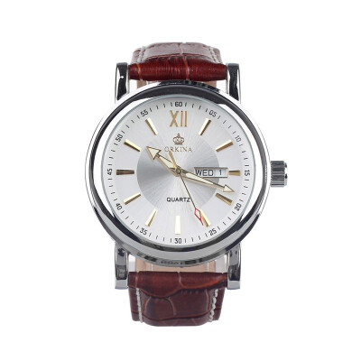 ORKINA A001-BW Fashion Men's Quartz Wrist Watch w/ Week / Calendar - Brown + Silver
ORKINA A001-BW Fashion Men's Quartz Wrist Watch w/ Week / Calendar - Brown + Silver