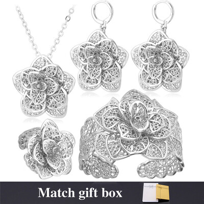 Big Flower Jewelry Set 2015 New Platinum/18K Real Gold Plated Trendy Exquisite Design Wedding Bridal Jewelry Set For Women
Big Flower Jewelry Set 2015 New Platinum/18K Real Gold Plated Trendy Exquisite Design Wedding Bridal Jewelry Set For Women