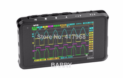 Digital Oscilloscope ARM Nano Portable Mini DSO203 DS203 8MHz Bandwidth 4 Channels ARM Cortex M3 CPU
Digital Oscilloscope ARM Nano Portable Mini DSO203 DS203 8MHz Bandwidth 4 Channels ARM Cortex M3 CPU