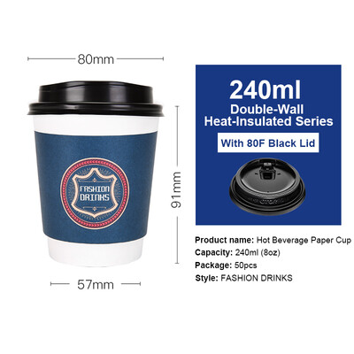 OTOR 240ml380ml470ml Paper Cups Two Layers Heat-Insulated Disposable Cup with Cover for Coffee&Beverages 50pcs
OTOR 240ml380ml470ml Paper Cups Two Layers Heat-Insulated Disposable Cup with Cover for Coffee&Beverages 50pcs