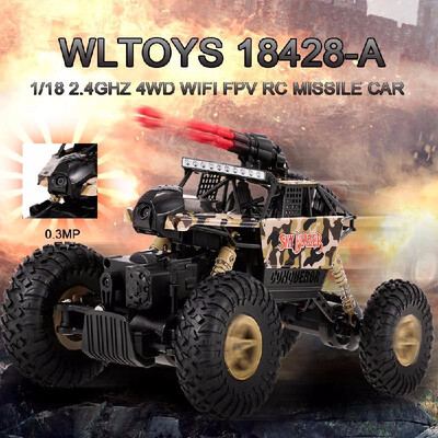 Wltoys 18428-A 118 24GHz 4WD RC Missile Car with 03MP Wifi FPV Camera Off-road Crawler RTR
Wltoys 18428-A 118 24GHz 4WD RC Missile Car with 03MP Wifi FPV Camera Off-road Crawler RTR