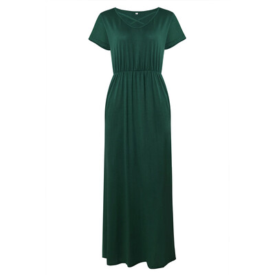 Try Everything Long Dress Women Summer 2018 Elegant Short Sleeve Casual Dress For Women Cross V-Neck Draped Tunic Womens Dress
Try Everything Long Dress Women Summer 2018 Elegant Short Sleeve Casual Dress For Women Cross V-Neck Draped Tunic Womens Dress