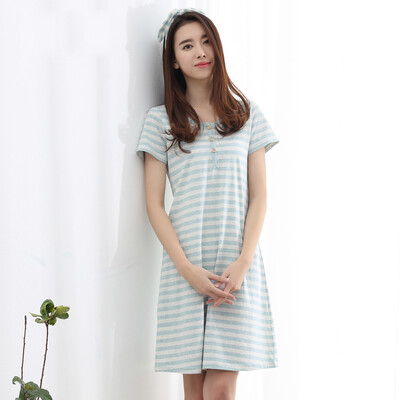 Top Guagua Sleepwear Female Summer Cotton Short Sleeve Home Skirt t80306 Blue Stripes 165
Top Guagua Sleepwear Female Summer Cotton Short Sleeve Home Skirt t80306 Blue Stripes 165