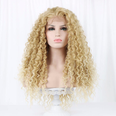 24" Blonde Lace Front Wig Synthetic Hair Natural Hairline 340g Brown Black Lace Front Curly Wigs For Black Women
24" Blonde Lace Front Wig Synthetic Hair Natural Hairline 340g Brown Black Lace Front Curly Wigs For Black Women