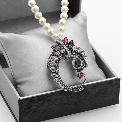 Bohemia Ethnic Beads Pendant Necklace For Women Imitation Pearl Antique Silver Color Long Crystal Sweater Chain Indian Jewelry
Bohemia Ethnic Beads Pendant Necklace For Women Imitation Pearl Antique Silver Color Long Crystal Sweater Chain Indian Jewelry
