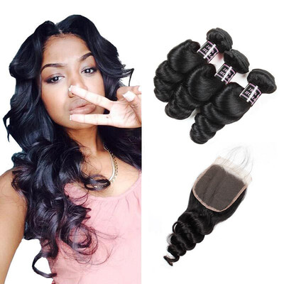 Ishow Hot Selling 7A Brazilian Loose Wave With Closure 3PCS Loose Wave Brazilian Hair Bundles With Baby Har With Lace Closure
Ishow Hot Selling 7A Brazilian Loose Wave With Closure 3PCS Loose Wave Brazilian Hair Bundles With Baby Har With Lace Closure