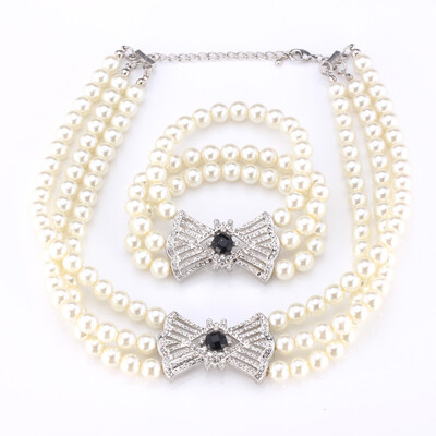 U7 Pearl Necklace Set Trendy Platinum Plated White Pearl & Rhinestone Party Necklace Bracelet Jewelry Sets For Women
U7 Pearl Necklace Set Trendy Platinum Plated White Pearl & Rhinestone Party Necklace Bracelet Jewelry Sets For Women
