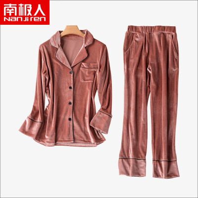 Antarctic Nanjiren pajamas female spring two-piece sexy Korean female pajamas fresh students velvet female long-sleeved autumn&winter pajamas brown red
Antarctic Nanjiren pajamas female spring two-piece sexy Korean female pajamas fresh students velvet female long-sleeved autumn&winter pajamas brown red