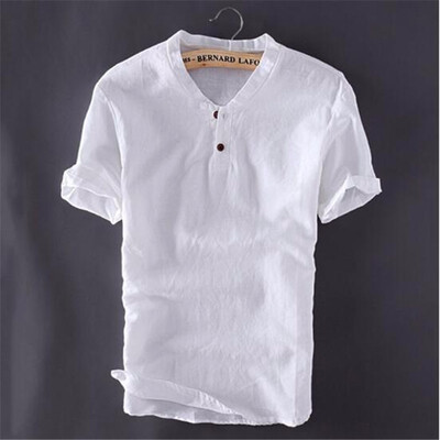 Mens Pullover Linen Shirts Short Sleeve Summer Breathable Mens Quality Casual Shirts Slim fit Solid Cotton Shirts Men
Mens Pullover Linen Shirts Short Sleeve Summer Breathable Mens Quality Casual Shirts Slim fit Solid Cotton Shirts Men