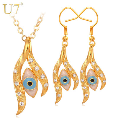 Evil Eye Turkish Jewelry Set Luck Gift For Women Wholesale New Trendy 18K Real Gold Plated Rhinestone Earrings Necklace Set
Evil Eye Turkish Jewelry Set Luck Gift For Women Wholesale New Trendy 18K Real Gold Plated Rhinestone Earrings Necklace Set