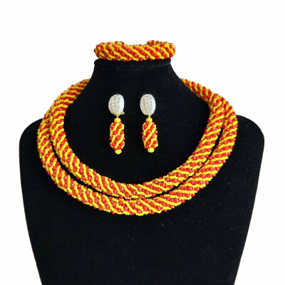 Multilayer Hand Made Yellow Crystal Beaded Jewelry Pendant Necklace Earrings Nigerian Women Party Accessories African Jewelry Sets
Multilayer Hand Made Yellow Crystal Beaded Jewelry Pendant Necklace Earrings Nigerian Women Party Accessories African Jewelry Sets