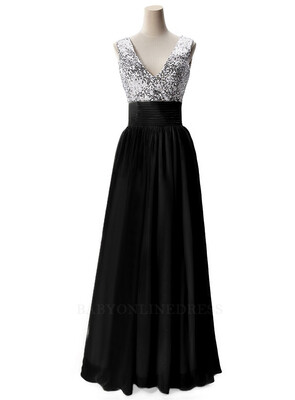 V Neck Sequined Chiffon Long Prom Dresses Sleeveless Formal Party Evening Bridesmaid Dresses 2018
V Neck Sequined Chiffon Long Prom Dresses Sleeveless Formal Party Evening Bridesmaid Dresses 2018