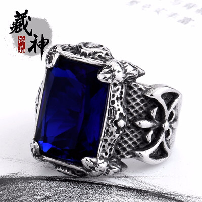 Mens Retro titanium steel rings with zircon rings Viking Viking warriors ring of honor
Mens Retro titanium steel rings with zircon rings Viking Viking warriors ring of honor
