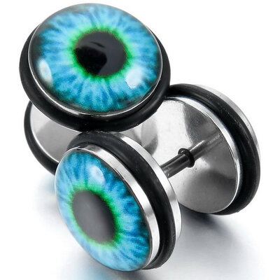 Hpolw Men,Women's Stainless Steel Enamel Rubber Stud Earrings Blue Black Evil Eye Gothic
Hpolw Men,Women's Stainless Steel Enamel Rubber Stud Earrings Blue Black Evil Eye Gothic