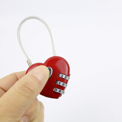Mini metal love luggage password padlocks wire rope gym safe deposit box drawer handbag password lock
Mini metal love luggage password padlocks wire rope gym safe deposit box drawer handbag password lock