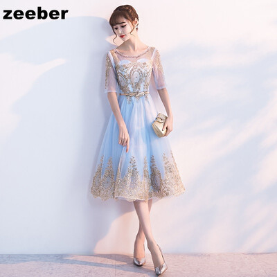 Sexy short Evening Dresses Goleden Elegant Sleeves Lace Satin Party Gown Prom Dress Women Zipper Evening Gowns
Sexy short Evening Dresses Goleden Elegant Sleeves Lace Satin Party Gown Prom Dress Women Zipper Evening Gowns