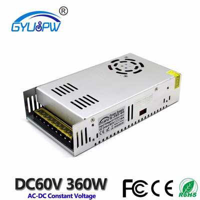 Single Output 360W 6A 60V DC Switching Switch power supply AC TO DC60V SMPS For 3D printer stepper machine CCTV CNC Motor light
Single Output 360W 6A 60V DC Switching Switch power supply AC TO DC60V SMPS For 3D printer stepper machine CCTV CNC Motor light