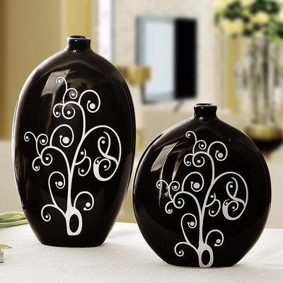 Modern home black&white ceramic vase crafts decoration living room vase home decor furnishings
Modern home black&white ceramic vase crafts decoration living room vase home decor furnishings