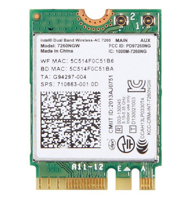 Wireless Adapter Card for Intel 7260NGW AC Dual Band 80211ac 867mbps ngff Wi-Fi Bluetooth 40 for HP 710663-001
Wireless Adapter Card for Intel 7260NGW AC Dual Band 80211ac 867mbps ngff Wi-Fi Bluetooth 40 for HP 710663-001