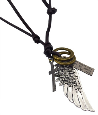 Idealway Vintage Silver Bronze Plated Alloy Circle Cross Wing Pendant Leather Chain Adjustable Necklaces
Idealway Vintage Silver Bronze Plated Alloy Circle Cross Wing Pendant Leather Chain Adjustable Necklaces