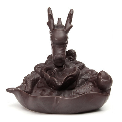 UpperX Dragon Ceramic Backflow Cone Incense Burner Dragon Smoke Holder "Dragon Lotus Pond"
UpperX Dragon Ceramic Backflow Cone Incense Burner Dragon Smoke Holder "Dragon Lotus Pond"