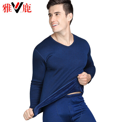 Yalu thermal underwear mens thickening plus velvet autumn clothes long pants suit de velvet thick thermal underwear lovers suit male V-neck blue
Yalu thermal underwear mens thickening plus velvet autumn clothes long pants suit de velvet thick thermal underwear lovers suit male V-neck blue