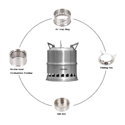 Lixada Portable Stainless Steel Lightweight Wood Stove Solidified Alcohol Stove Outdoor Cooking Picnic BBQ Camping
Lixada Portable Stainless Steel Lightweight Wood Stove Solidified Alcohol Stove Outdoor Cooking Picnic BBQ Camping