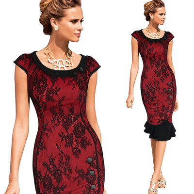 2015 Womens Vintage Elegant Formal Lace Button Patchwork Tunic Wear To Work Party Mermaid Midi Pencil Wiggle Bodycon Dress
2015 Womens Vintage Elegant Formal Lace Button Patchwork Tunic Wear To Work Party Mermaid Midi Pencil Wiggle Bodycon Dress