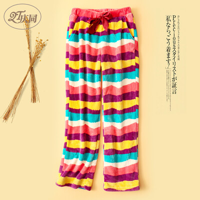 Qingtong QingTong coral velvet pajamas women autumn&winter flannel casual thick warm warm plush trousers loose home pants 96721 color stripes
Qingtong QingTong coral velvet pajamas women autumn&winter flannel casual thick warm warm plush trousers loose home pants 96721 color stripes