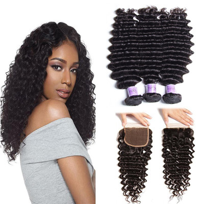 UNice Hair Kysiss Virgin Series Deep Wave Indian Hair 3 Bundles With Closure Free Part 100 Human Hair Bundles Natural Color
UNice Hair Kysiss Virgin Series Deep Wave Indian Hair 3 Bundles With Closure Free Part 100 Human Hair Bundles Natural Color
