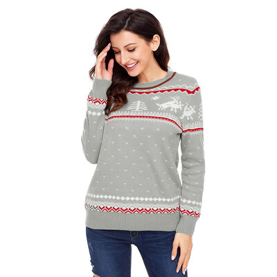 PREISEI Autumn Winter Sweet Casual Reindeer Print Christmas Sweater Women O-Neck Long Sleeve Knitted Pullover PR27790
PREISEI Autumn Winter Sweet Casual Reindeer Print Christmas Sweater Women O-Neck Long Sleeve Knitted Pullover PR27790
