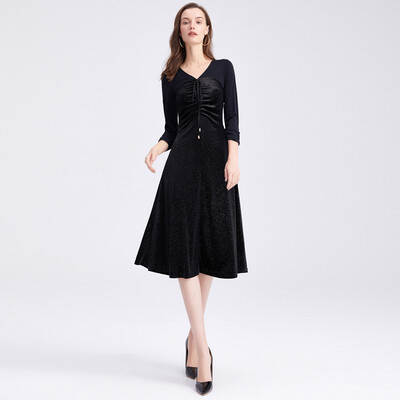 Her pool womens 2018 autumn&winter new solid color V-neck retro wind slim slimming long dress T83H2024A10S black
Her pool womens 2018 autumn&winter new solid color V-neck retro wind slim slimming long dress T83H2024A10S black