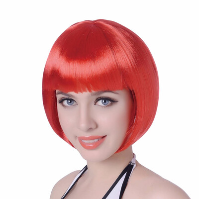10" Short Bob Wig With Bangs Synthetic Fake Hair Pink Purple Blonde Red 9 Colors Custom Cosplay Wigs For Women Heat Resistant
10" Short Bob Wig With Bangs Synthetic Fake Hair Pink Purple Blonde Red 9 Colors Custom Cosplay Wigs For Women Heat Resistant