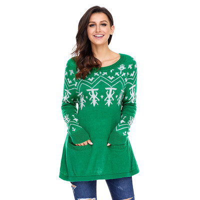 PREISEI Autumn Winter Sweet Casual Loose Print Pullover Straight Knitted Christmas Sweater Women PR27720
PREISEI Autumn Winter Sweet Casual Loose Print Pullover Straight Knitted Christmas Sweater Women PR27720