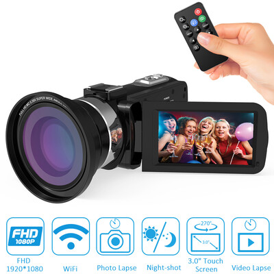 Andoer 1080P HD WiFi Digital Video Camera Camcorder DV Recorder 16X Zoom 30" LCD Touchscreen IR Night Vision with Hot Shoe 039
Andoer 1080P HD WiFi Digital Video Camera Camcorder DV Recorder 16X Zoom 30" LCD Touchscreen IR Night Vision with Hot Shoe 039