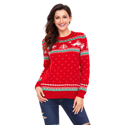 PREISEI Autumn Winter Sweet Casual Reindeer Print Christmas Sweater Women O-Neck Long Sleeve Knitted Pullover PR27790
PREISEI Autumn Winter Sweet Casual Reindeer Print Christmas Sweater Women O-Neck Long Sleeve Knitted Pullover PR27790