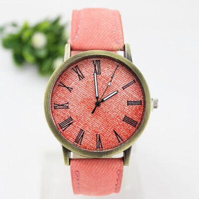 Fashion Women Girls Retro Triangle Leather Band Ladies Analog Quartz Wrist Watch