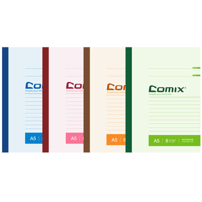 COMIX) 12 copies of mixed color 30 pages A5 soft copy / wireless binding / notebook office stationery C4801
COMIX) 12 copies of mixed color 30 pages A5 soft copy / wireless binding / notebook office stationery C4801