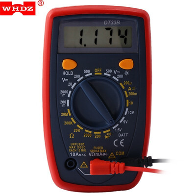 WHDZ DT33B LCD Digital Multimeter Backlight AC DC Voltmeter Tester measuring DC voltage AC voltage DC current resistance
WHDZ DT33B LCD Digital Multimeter Backlight AC DC Voltmeter Tester measuring DC voltage AC voltage DC current resistance