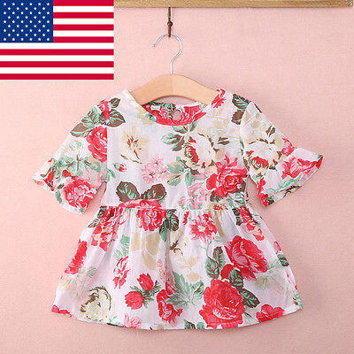 US Stock Kids Baby Girls Casual Floral Short Sleeve Shirt Tops Blouse Dress 1-6Y
US Stock Kids Baby Girls Casual Floral Short Sleeve Shirt Tops Blouse Dress 1-6Y