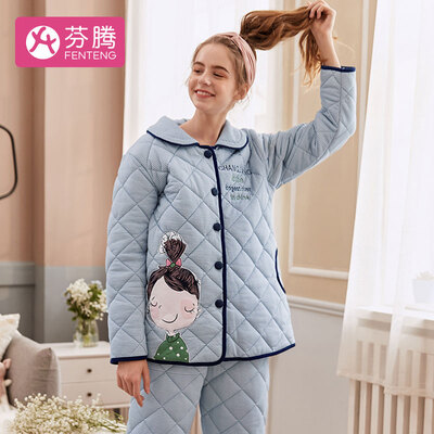 Fenton retro plaid warm long-sleeved 2018 autumn&winter new lapels simple thickening plus velvet quilted long-sleeved pajamas ladies home service ladies pajamas J98950139 Lange XL
Fenton retro plaid warm long-sleeved 2018 autumn&winter new lapels simple thickening plus velvet quilted long-sleeved pajamas ladies home service ladies pajamas J98950139 Lange XL